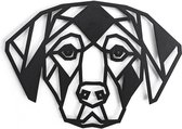 Houten Dierenkop • Houten Hond • Dierenkop Hond • Extra Groot • Zwart MDF • Houten Dier • Wandecoratie
