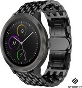 Stalen Smartwatch bandje - Geschikt voor  Garmin Vivomove HR stalen draak band - zwart - Strap-it Horlogeband / Polsband / Armband