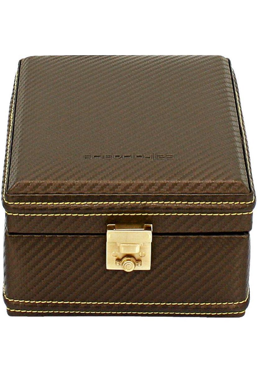 Friedrich23 - Watchcase, Carbon, Fijne synthetische stoffen, 4 Uhren, Bruin 32049-8