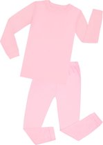 Elowel - Unisex 'Volle Kleur' Pyjama, 2 Delig, 100% Katoen, Comfortabel, Slim fit Broek | 4 Jaar | Lichtroze