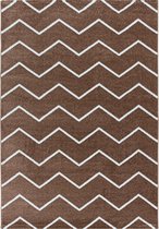 Modern laagpolig vloerkleed Rio - koper zigzag - 120x170 cm