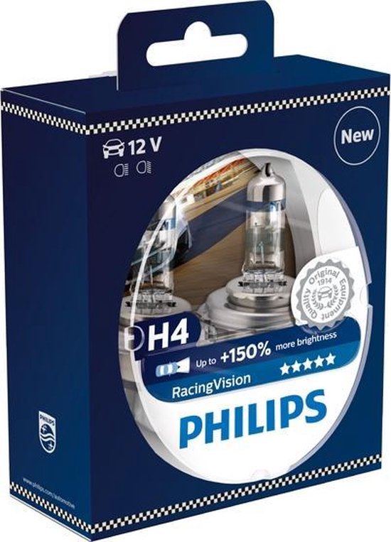 Philips Racing Vision Auto Koplampset H4 12v 2 Stuks Bol Com 