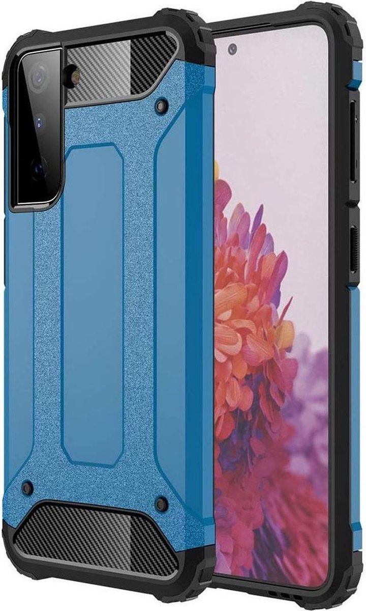 Hoesje Geschikt voor Samsung Galaxy S21 Plus | Shock Proof | Hybride Back Cover | Beschermhoes | Schokbestendig | Extra bescherming | Blauw