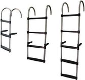 Lalizas Stainless Steel Ladder Zwart,Zilver 4 Steps