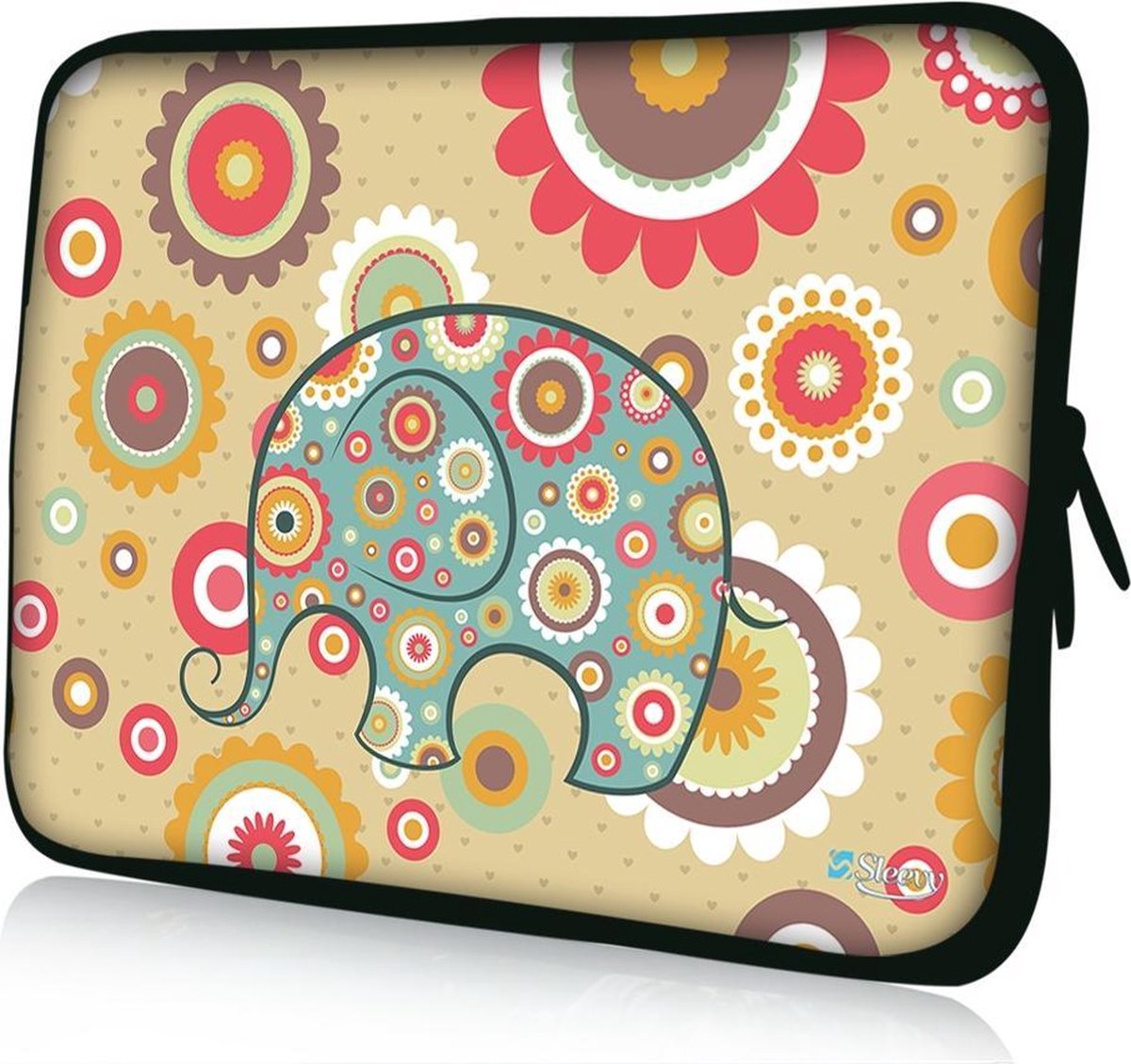 Sleevy 15,6 laptophoes artistiek olifanten design - laptop sleeve - Sleevy collectie 300+ designs