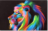 Peinture lion colorée 90 x 60 - Artello
