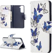 Samsung Galaxy S21 Portemonnee Hoesje met Vlinders Print