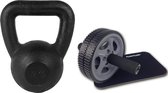 Tunturi - Fitness Set - Trainingswiel - Kettlebell 12 kg