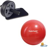 Tunturi - Fitness Set - Trainingswiel - Gymball Rood 75 cm