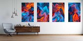 Onlinecanvas - Schilderij - Abstract Marble Texture Colored Bright Liquid Paints. Art Vertical Vertical - Multicolor - 50 X 40 Cm