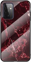 Coverup Marble Glass Back Cover - Geschikt voor Samsung Galaxy A72 Hoesje - Rood