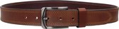 IZZLE Leren riem Egon - Nikkelvrije gesp – Lichtbruin/Cognac - 3/3,5cm breed - 90cm lang - Cadeautip