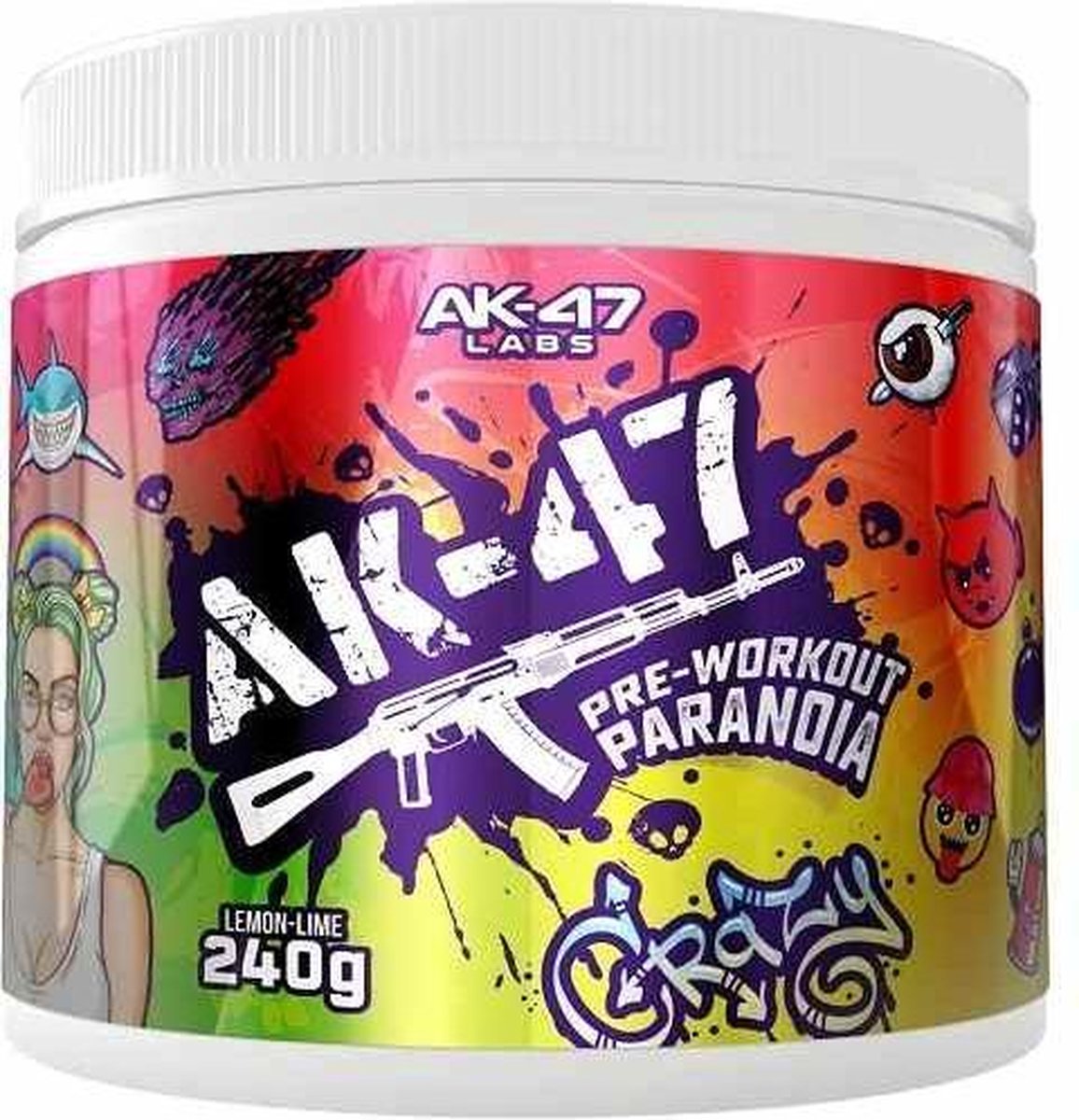 Ak-47 Pre-workout - 240 Gram (120 Doseringen) - Blue Raspberry