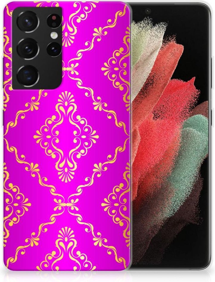 Back Cover voor Siliconen Hoesje Samsung Galaxy S21 Ultra Barok Roze
