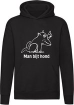 Man bij Hond Hoodie | sweater | televisie | grappig | vaderdag |authentieke mensen | trui | unisex | capuchon