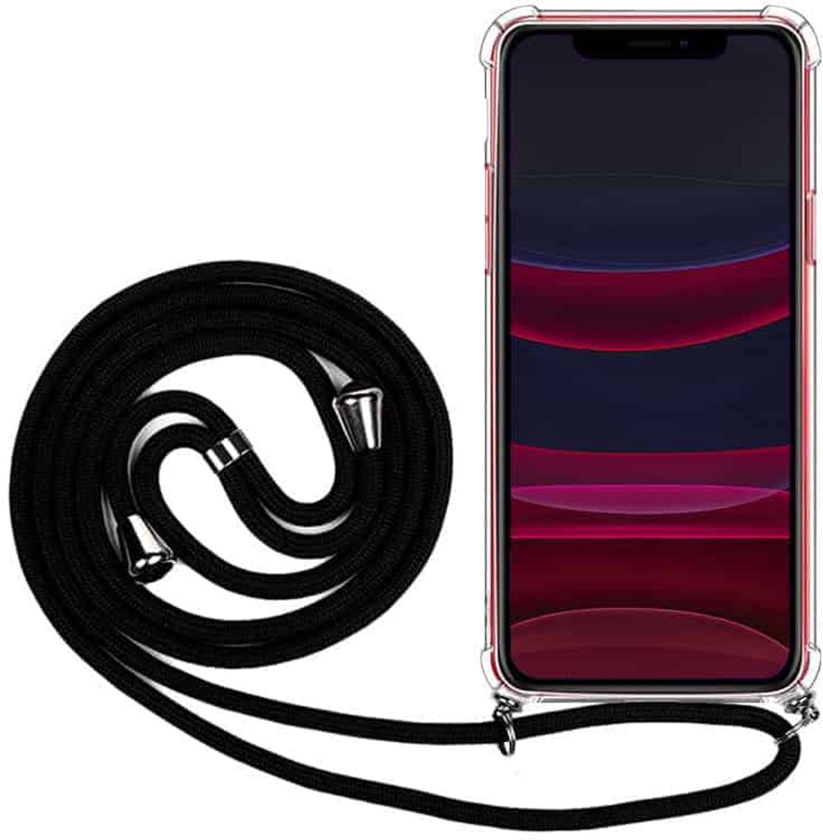 FONU Siliconen Anti-Shock Backcase Hoesje Met Koord iPhone 11