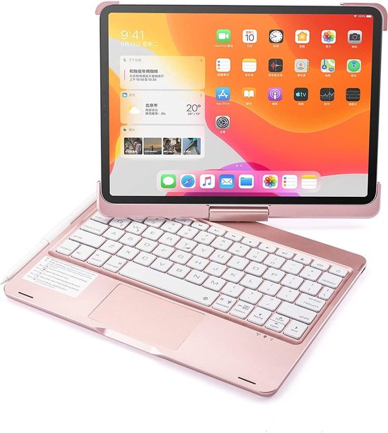 iPad Air 10.9 (2020) - QWERTY - Housse de clavier Bluetooth - Éclairage du  clavier et