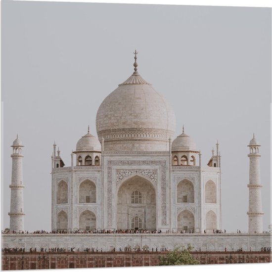 Acrylglas - Agra Taj Mahal - India - 80x80cm Foto op Acrylglas (Wanddecoratie op Acrylglas)