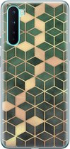 OnePlus Nord hoesje - Groen kubus - Soft Case Telefoonhoesje - Print / Illustratie - Groen