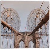 Dibond - Brooklyn Bridge Park - New York - 50x50cm Foto op Aluminium (Wanddecoratie van metaal)