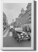 Walljar - Oldtimers De Dam Amsterdam - Muurdecoratie - Canvas schilderij