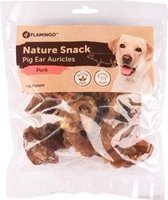 Flamingo hondensnack Nature snack varkensoorschelpen 200 gr. Let op: 1 zakje van 200 gram!