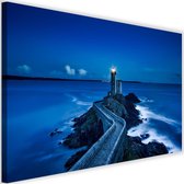 Schilderij Pad naar vuurtoren, 2 maten, blauw, Premium print