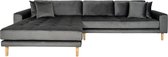 House Collection Velvet Hoekbank Milo Lounge Sofa Links Donker Grijs