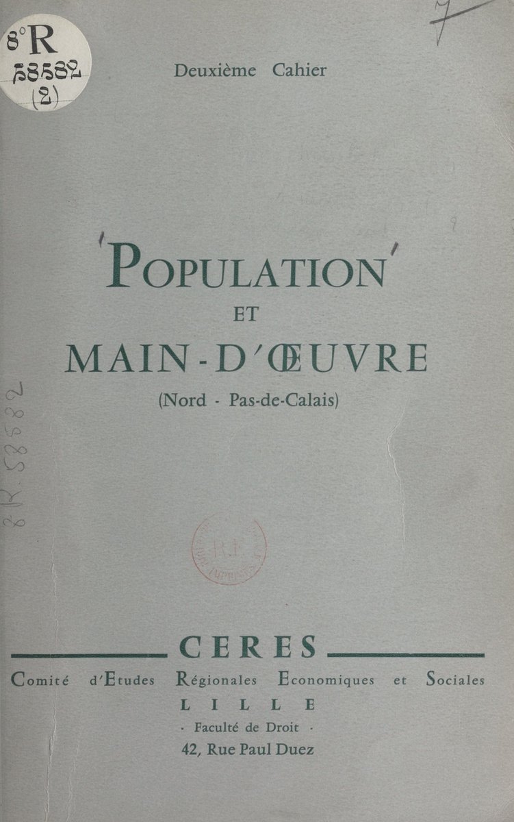 Population et main-d'œuvre dans les départements du Nord et du Pas-de-Calais - Collectif Ceres