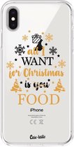Casetastic Apple iPhone XS Max Hoesje - Softcover Hoesje met Design - All I Want For Christmas Is Food Print
