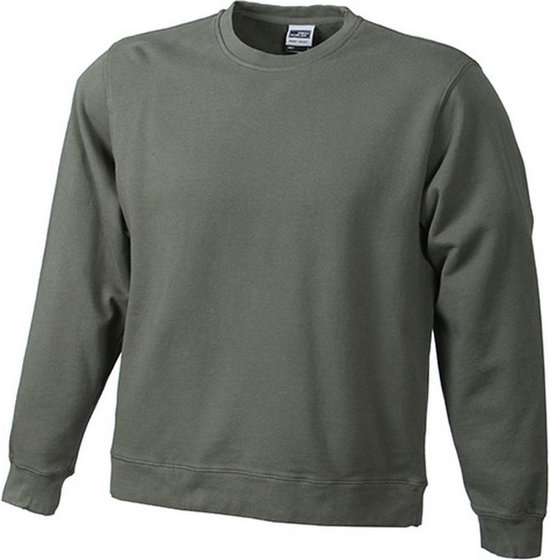 James and Nicholson Unisex Basic Sweatshirt (Olijfgroen)
