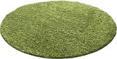 Rond Shaggy Tapijt 50 mm poolhoogte groene kleur