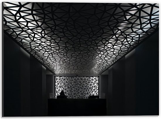 Dibond - Plafond met Patroon (Zwart/wit) - 40x30cm Foto op Aluminium (Met Ophangsysteem)