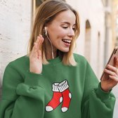 Foute Kersttrui Groen - Christmas Socks - Maat L - Kerstkleding voor dames & heren