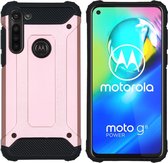 iMoshion Hoesje Geschikt voor Motorola Moto G8 Power Hoesje - iMoshion Rugged Xtreme Backcover - Rosé
