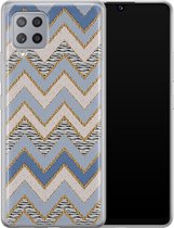Samsung Galaxy A42 hoesje siliconen - Retro zigzag - Soft Case Telefoonhoesje - Print / Illustratie - Multi