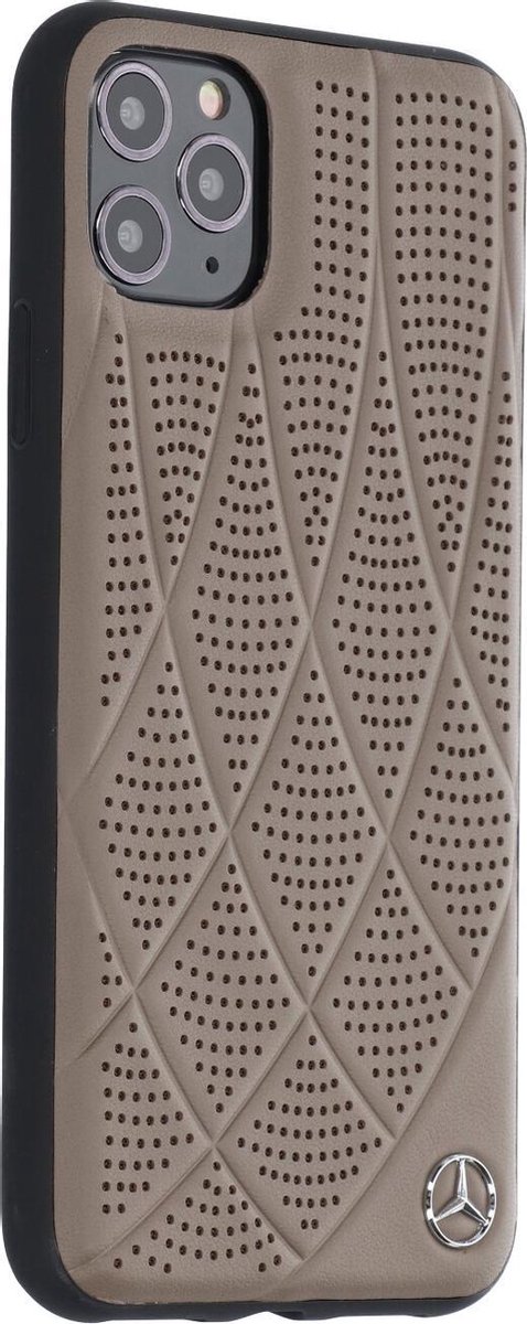 iPhone 11 Pro Max Backcase hoesje - Mercedes-Benz - Effen Bruin - Leer