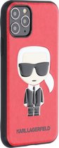 Rood hoesje van Karl Lagerfeld - Backcover - Ikonik Karl - iPhone 11 Pro - Full Body - KLHCN58IKPURE