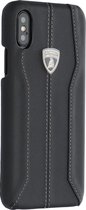 Zwart hoesje van Lamborghini - Backcover - D1 Serie - iPhone X-Xs - Genuine Leather - Echt leer