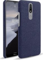 Nokia 2.4 Hoesje Stoffen Back Cover Blauw