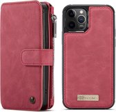 CaseMe Luxe 2 in 1 Portemonnee Booktype iPhone 12, iPhone 12 Pro hoesje - Rood