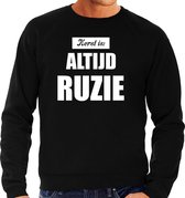 Zwarte foute Kersttrui / sweater - Kerst is altijd ruzie - heren - Kerstkleding / Christmas outfit L