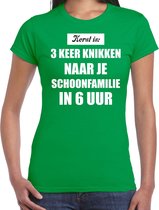 Groen fout Kerstshirt / t-shirt - Kerst is 3 keer knikken naar schoonfamilie - dames - Kerstkleding / Christmas outfit S