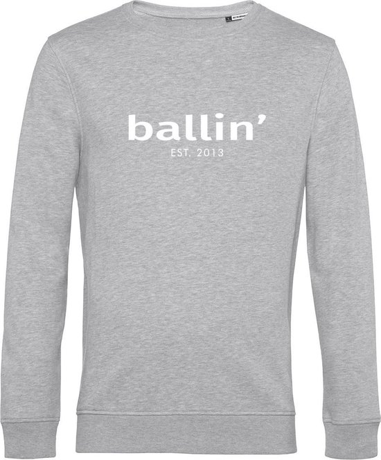 Heren Sweaters met Ballin Est. 2013 Basic Sweater Print - Grijs - Maat XL