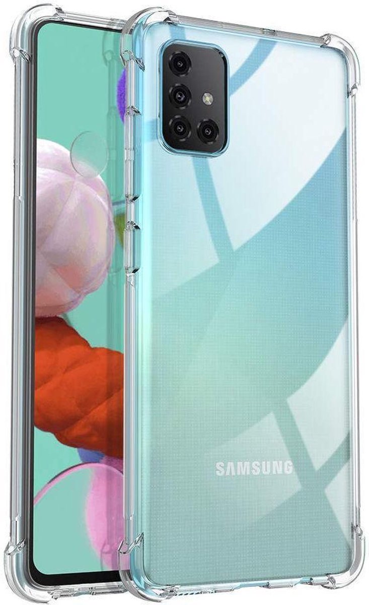 Samsung A51 Hoesje Siliconen Shock Proof Case - Samsung Galaxy A51 Hoesje Transparant - Samsung Galaxy A51 Hoes Cover Transparant - Samsung A51 Case Shockproof