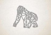 Line Art - Aap 3 - XS - 25x28cm - Wit - geometrische wanddecoratie