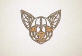 Line Art - Hond - Chihuahua - S - 45x52cm - Eiken - geometrische wanddecoratie