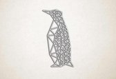 Line Art - Pinguin - XS - 30x17cm - Wit - geometrische wanddecoratie