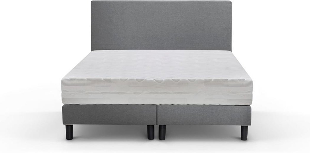Beter Bed Basic box Ambra vlak met Easy Pocket matras 180 x 200 cm lichtgrijs
