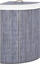 vidaXL Hoekwasmand 60 L bamboe grijs